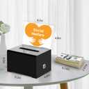 KYODOLED Black Suggestion Box with Slot and Lock for Voting, Donation Box with Sign Holder, Tip Jar, 6.2" x 4.6" x 4.0"