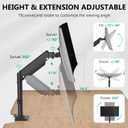 WALI Single Monitor Arm Mount for 13-27 inch Screens, Single Monitor Stand with Full Motion Tilt Swivel Rotation, Holds 19.8 lbs, VESA 75/100, C-Clamp & Grommet Mount (GSDM001S)