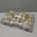 92ct Christmas Tree Decoration Set Christmas Ball Ornaments with Srtings Shatterproof Christmas Baubles for Christmas Holiday Wreath Garland Party Decoration, Gold-Silver
