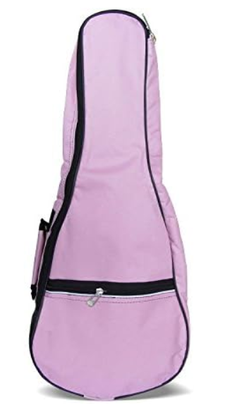 Waterproof Durable Colorful Ukulele Case Bag with Storage (21in, pink)