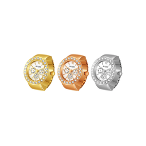 JewelryWe Men Women Finger Watch Stretchy Band Elastic Round Simple Dial Quartz Ring Watches