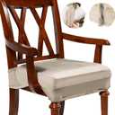 Havawish Large Dining Room Chair Seat Covers with Armrest Dining Chair Slip Covers Protectors(1 Pc,Taupe)