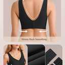 Push Up Bra for Women Wireless Bralettes No Underwire Seamless Tshirt Bras (Black, XXXL)