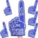 Giant Foam Finger 6 Pack We're Number 1 Foam Hand 18 Inch Football Baseball Fan Cheerleading for Sports Celebration Pom Poms Noise Maker for Sporting Events Games (Navy Blue)