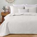 King Size Quilt Bedspreads with Basket Weave Pattern, Soft Lightweight Summer Quilts Bedding Set Coverlets Bed Cover for All Seasons, White
Blanket And Pillowcases 2 Pack King