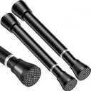 2 Pack Black Small Tension Curtain Rod 16-26 Inch,7/8" inch Adjustable Short Curtain Rod No Drilling,Spring Curtain Rod for Windows Kitchen Closet Doorway