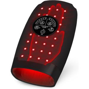 Lunix LX33 Carpal Tunnel & Wrist Pain Relief Device, Red Light Therapy for Hands with Arthritis, Cordless Air Compression Hand Massager, Charcoal Black