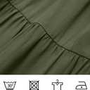 ZESICA Women's 2026 Summer Casual Flutter Short Sleeve Crew Neck Smocked Elastic Waist Tiered Midi Dress (Green, XXL)