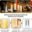 Flameless Candles with Embedded Star String, 12 Pcs Battery Operated LED Pillar Candles with Remote and Timer, Suitable for Home Decor, Party, Christmas & Wedding (White)