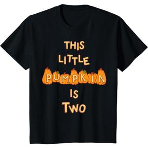 Kids Toddler's 2nd Birthday Fall Pumpkin Theme Party Two Year Old T-Shirt
