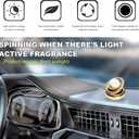 Car Solar Energy Air Freshener, Solar Powered Rotating Air Purifier Aromatherapy Diffuser, Rotatable Interior Fragrance for Car Office Home Decoration, Car Accessories (Golden)