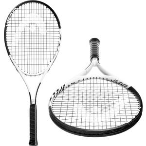 HEAD Geo Speed Adult Tennis Racket - Pre-Strung Light Balance 27.5 Inch Racquet (4 3/8 in Grip, Black/White)