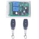 Wireless Remote Relay Switch DC 12V-48V 24V 36V 2 Channel Multi-Function Remote Control Switch, 433Mhz Transmitter Receiver for Wireless Garage Door keypad Opener switches 12V (2X Control 433M)