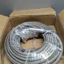 3/8" Stainless Steel Cable 75FT, 7x19 Strands Wire Rope Cable, with 12000 lbs Breaking Strength, Stainless Steel Wire Rope with M10 Clips Clamp and Thimbles for Boat Lifting Winch Cable