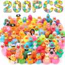200 Pack Rubber Ducks in Bulk, Jeep Ducks for Ducking, Ducks for Jeeps Assorted, Bath Toys Floater Duck for Kids, Baby Showers Accessories Party Favors