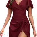 One Piece Swimdress for Women Tummy Control Swimsuits Swim Dress Skirt Ruffle Bathing Suits (Red, XL)