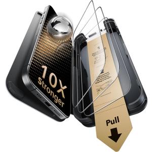 ESR Accessory Glass by Corning 3 Pack 9H+ Glass for iPhone 17/iPhone 16 Pro Screen Protector, with AR Anti-Reflective Technology, Military Grade Shatterproof & Durable with UltraFit Tray