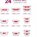 FineDine 24 Piece Glass Storage Containers with Lids - Leak Proof, Dishwasher Safe Glass Food Storage Containers for Meal Prep or Leftovers, Red