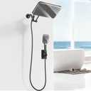 XXL 12.2" Rain Shower Head with Handheld Spray Combo, High Pressure Rainfall Shower Head, Height Adjustable Dual Shower Head, Luxury Waterfall Showerhead Bathroom (Black-Diamond)