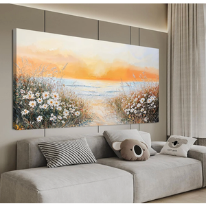 Canvas Oversized Wall Art Decor Wall Pictures for Living Room Artwork for Walls Large Coastal Beach Wall Art Prints Canvas Art Wall Decor Vintage Landscape Wall Art Bedroom Home Wall Art Decor 29" X 58"
