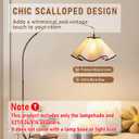 Small Scalloped Table Lamp Shades - Petal Lamp Shade for Table Lamps, Floor Lamps, bedside lamp and Pendant Light, UNO Fitter for E27, E26 and E14 Base (Linen, 3.5 * 15 * 7 inch - 1 Pack)