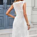 Cakulo Womens Crochet Sleeveless Summer Cardigan Long Duster Cadigans Sweater Vest 2026 Vacation Resort Wear Beach Cover Ups (L)