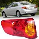 Silscvtt Driver Side Outer Rear Brake Tail Light Assembly Replacement for Toyota Corolla 2009 2010 Red Lens Left Tail Lamp 8156002460 TO2800175