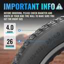 Hycline Ebike Replacement Fat Tire: 20x4.0/26x4.0 Inch Heavy Duty Folding Electric Fat Tires, All-Terrain High-Density Bicycle Tires for Street or Trail Riding