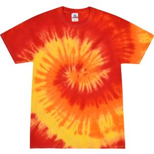 Colortone 100% Cotton Reactive Tie Dye T-Shirt for Women and Men (3X-Large, Blaze)