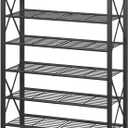 6-Tier Shoe Rack Organizer, Large Capacity Shoe Shelf with Metal Shelves, Holds up to 24 Pairs of Shoes, Shoe Storage for Entryway Closet Bedroom, Rustic Brown