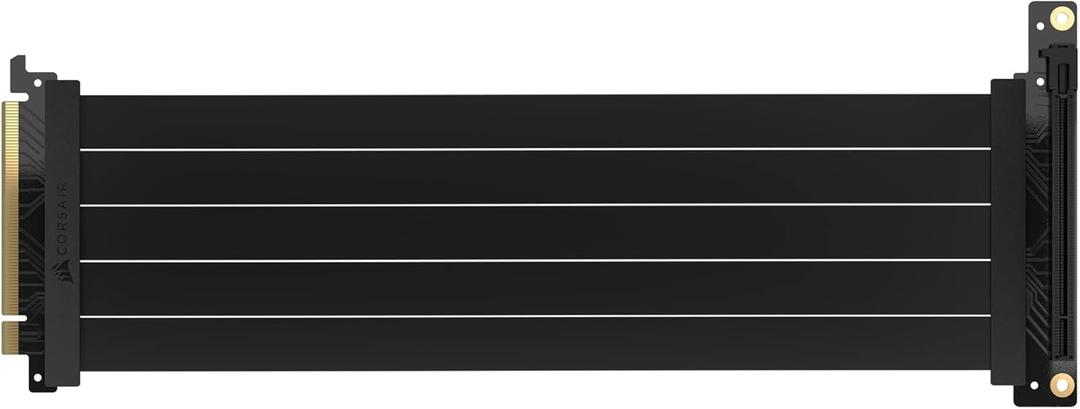 Corsair Premium PCIe 4.0 x16 Extension Cable 300mm - EMI Shielded - 90 Female PCIe Connector - Backwards Compatible with PCIe 3.0 Systems - Black