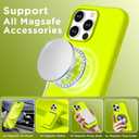 Magnetic for iPhone 16 Pro Case, Compatible with Magsafe, Suction Cup Phone Mount, 2 Screen Protectors - Camera Protector, Silicone Shockproof Protective Phone Cover 6.3", Neon Yellow