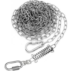 25ft Heavy Duty Chew Proof Dog Tie Out Chain Leash with Shock Absorbing Spring&Lockable Hooks-Up to 200Lbs,Use for Yard,Garden,Camping or Travel 25ft Heavy Duty Chew Proof Dog Tie Out Chain Leash with Shock Absorbing Spring&Lockable Hooks-Up to 200Lbs,Use for Yard,Garden,Camping or Travel