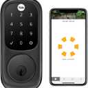 Yale Assure Lock Touchscreen Deadbolt with Wi-Fi, Black Suede Yale Access App control, Auto-relock and auto-unlock, Alexa/Google/Siri compatible, Fits doors 1-3/4 in to 2-1/4 in thick, Black Suede