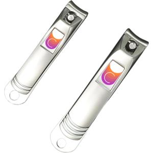 CUTICOR Nail Clipper Set - Set of 2 Fingernail and Toenail Clippers with Tin Travel Case - Ultra Sharp Stainless Steel Nail Clippers for Men and Women - Heavy Duty Nail Clippers for Thick Nails