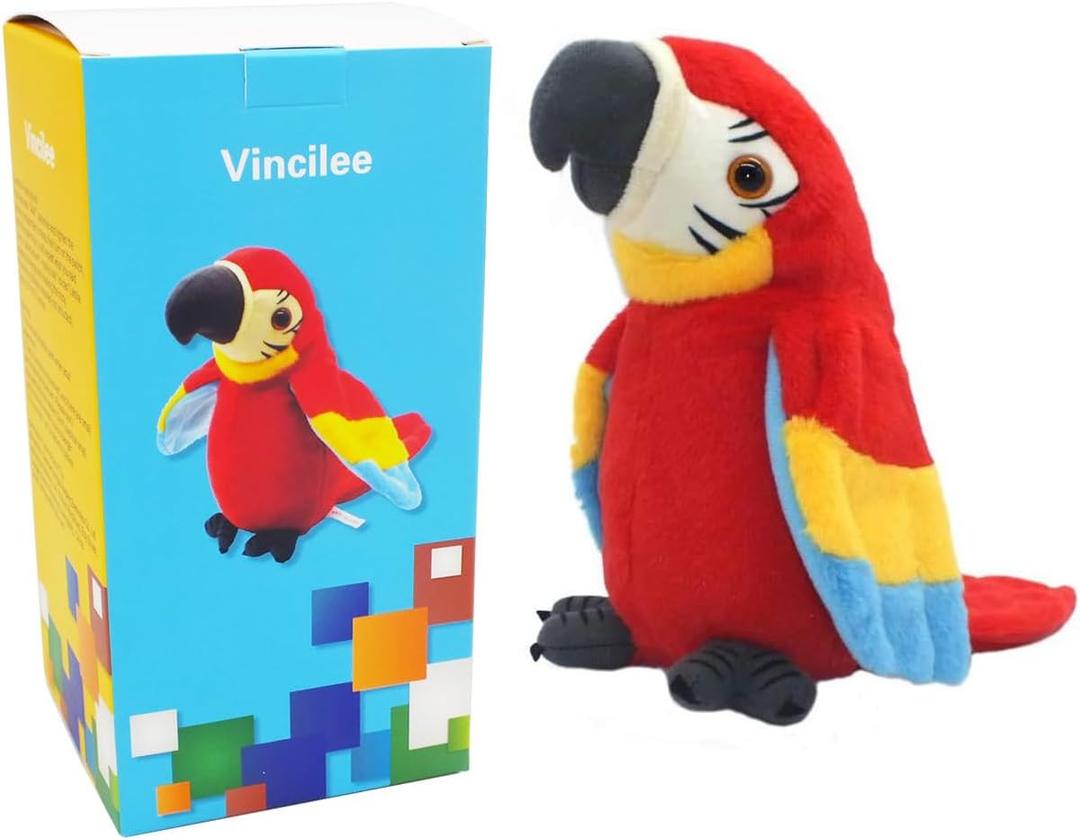 Vincilee Talking Parrot No Matter What You Say Will Repeat What You Say Funny Learning Good Helper Bring You Happiness Parrot Toys Speaking Parrot Multifunctional Electric Plush