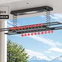 Ceiling Mounted Clothes Electric Ceiling Drying Rack 110V-120V, Ceiling Clothesline with Built-in Timer Heater,withDrying/Remote and Light 24W for Laundry/Indoors/Garage