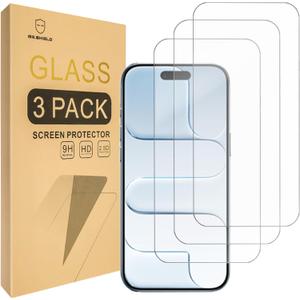 Mr.Shield Screen Protector compatible with iPhone 17 Air [6.6 Inch] [Tempered Glass] [3-PACK] [Japan Glass with 9H Hardness]