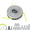 Replacement Trimmer Head Fixed-Line, Universal String Trimmer Head Compatible with Most Gas & Electric Trimmers (Left/Right Rotation),Easy Load No Winding, Fits 2.0-3.0mm Line,Grey