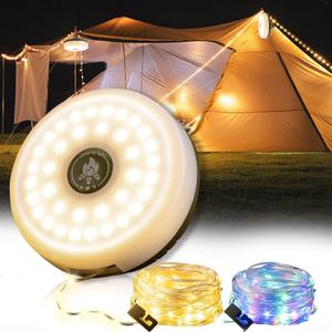 Camping String Lights, 4 in 1 Outdoor Camping Lantern with 8 Lighting Modes(32.8Ft), Quick 30s Recovery, Waterproof, Type-C Fast Charging, Portable Lights for Camping/Yard/Hiking
