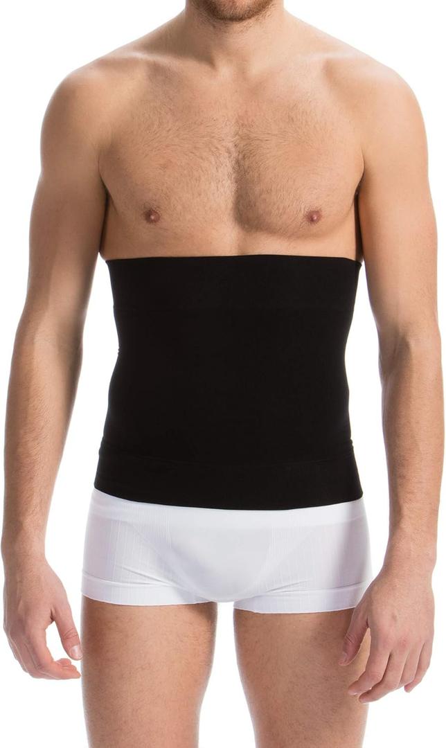 Farmacell Man 405BS Men's Waist Control Girdle Firm Body Shaping with back splints, 100% Made in Italy (Black, L)