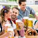 Zhehao 2 Pcs 44 oz Summer Jumbo Beer Mug Large Glass Stein Mugs with Handle Clear Drinking Mug Bulk Dimpled Cups for Juice Coffee Beer Fest Party BBQ Picnic Wedding Summer Party