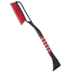 AstroAI 27" Snow Brush and Ice Scrapers for Car Windshield, Detachable Snow Scrapers with Ergonomic Foam Grip for Cars, Trucks, SUVs (Heavy Duty ABS, PVC Brush, Red) (Small)