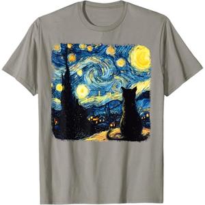 Cat Starry Night Van Gogh For Cat Lover Cat Mom. Medium