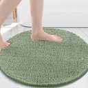Arotive Bathroom Rugs Round 24x24, Extra Soft Absorbent Shaggy Chenille Bath Rugs,Machine Washable Rubber Backing Non-Slip Bath Mats for Bathroom Floor Tub and Shower,Home Decor Accessories,Sage Green