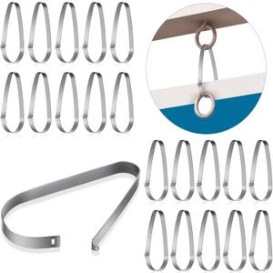 Sosation 60 Pieces Stainless Steel Real Estate Sign Rider Clips Metal Hanging Large Sign Rider Clips(Silver)