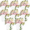 Geetery 8 Pieces Tall Acrylic Vase Wedding Centerpieces Clear Flower Stand Column Geometric Floral Vase Elegant Display Holder for Birthday Party Wedding Table Decorations (12 Inch)