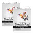 Sketch Pad 2-Pack - 9x12 Drawing Pads for Kids 9-12, Teens - 64lb (95gsm) Art Paper - Spiral Perforated 100 Sheets Each - Sketch Book for Kids, Art Sketchbook for Dry Media