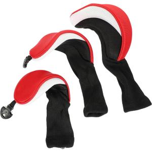 4Pcs Golf Club Covers Elastic Portable Sleeve for Wood Clubs Red and White Outdoor Golf Accessories Anti-Collision