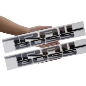 Pair Set Trail BOSS Bedside Decal Stickers Nameplate Replacement for 2019-2023 Z71 Silverado 1500 2500 HD Next Gen (Black Gray)